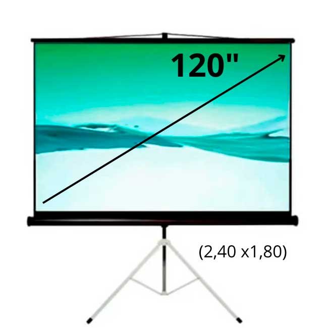 Pantalla de Proyección Klip Xtreme KPS-104 120" Trípode Blanco Mate 4:3 Portátil