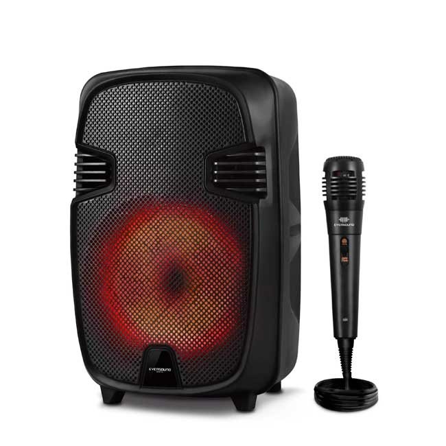 Parlante Bluetooth BRISTOL EV1000 8" RGB Micrófono USB MicroSD FM Batería Recargable