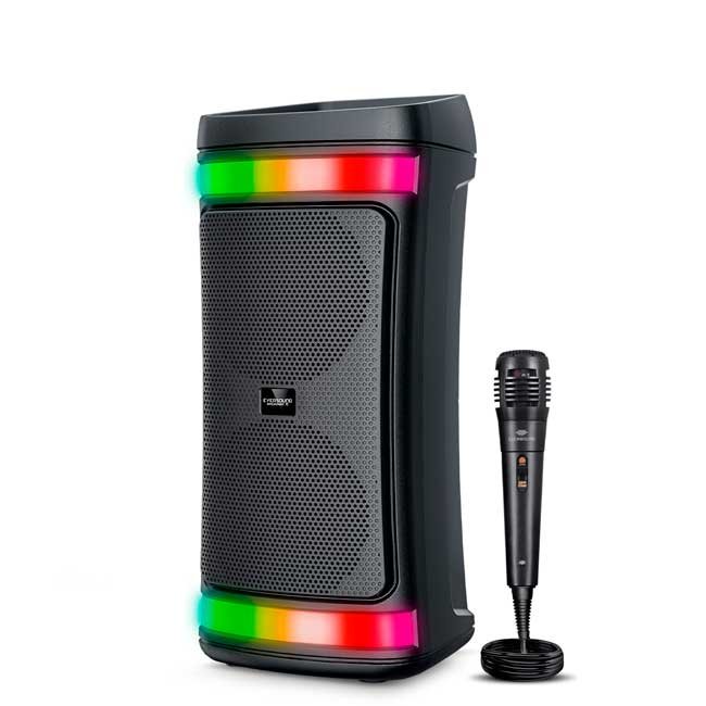 Parlante Bluetooth BROADWAY EV5007 Tower 6.5"x2 RGB TWS Micrófono USB MicroSD FM 1500mAh