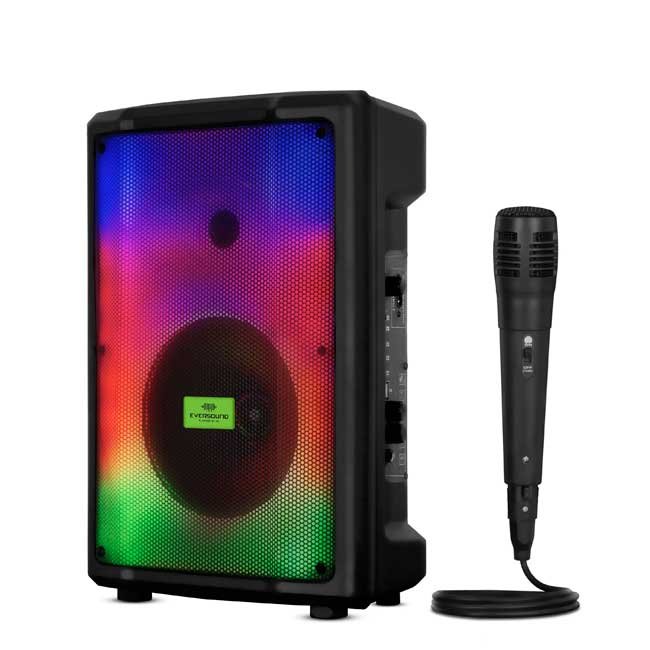 Parlante Bluetooth FLAMING EV3000AC Tower 8" RGB Tweeter Micrófono USB MicroSD FM Batería 2400mAh