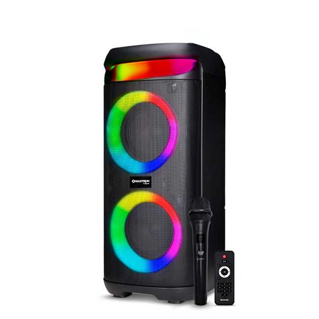 Parlante Torre MAXTRON Eclipse MX605 6.5” BT RGB TWS USB FM Micrófono Recargable