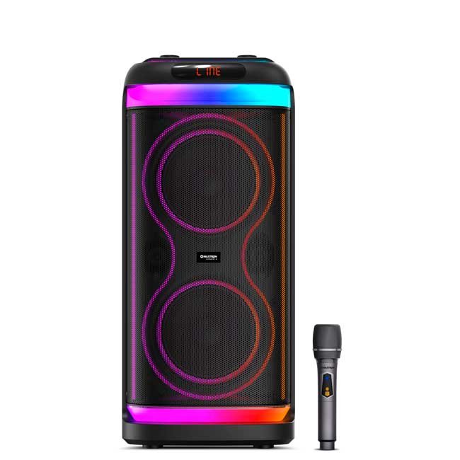 Parlante Torre MAXTRON Hypnotic 6 MX608d 2x6.5” BT TWS DSP Micrófono Inalámbrico RGB Recargable