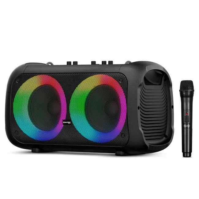 Parlante Torre MAXTRON Nomad 6.5 MX401 RGB BT con Micrófono Inalámbrico y Batería Recargable