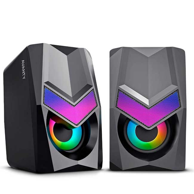 Parlante 2.0 MICRONICS AVANTY MIC S321 USB con LED RGB y Control en Línea