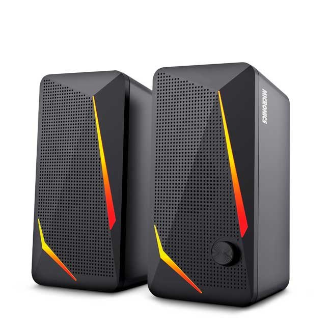 Parlantes Gamer Micronics Challenger MIC S313 2.0 RGB 2.5” con Control Táctil y USB