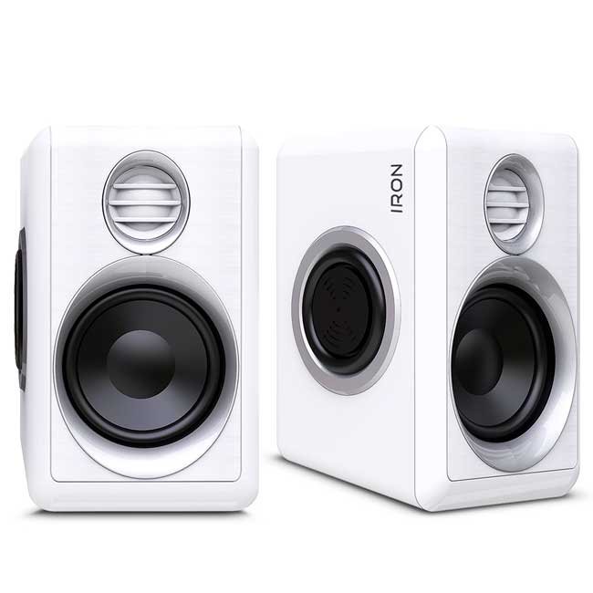 Parlante 2.0 MICRONICS IRON Blanco S314W USB 10W con Bocinas 2.75” y Control en Línea