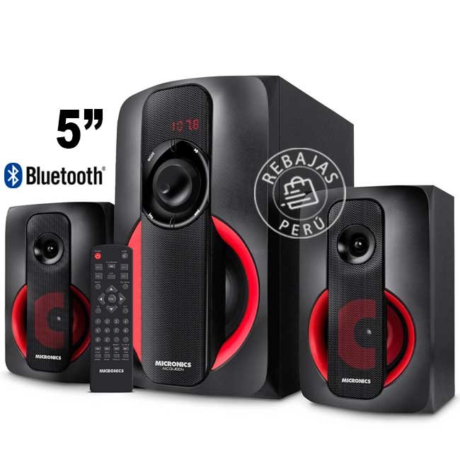 Parlante Micronics Macqueen MIC S7528 – Bluetooth 2.1, Woofer 5", Radio FM y Control Remoto