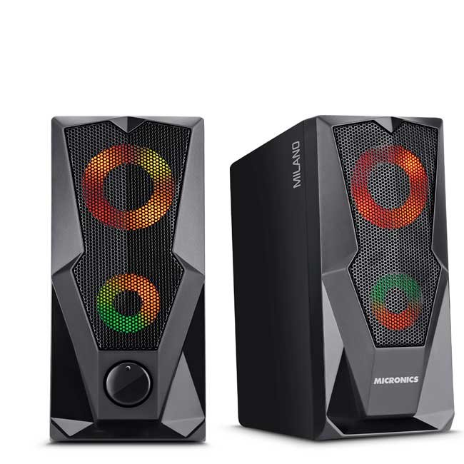 Parlantes Gamer Micronics Milano MIC S310U 2.0 RGB USB 2.5” con Control Frontal y Bocinas Duales