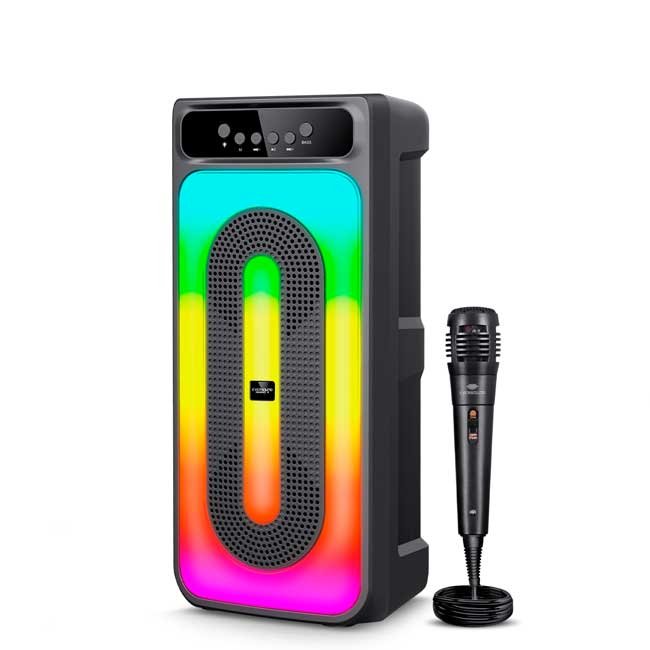 Parlante Bluetooth REGENCY EV5005 Tower 4" x2 RGB TWS Micrófono FM USB MicroSD 1800mAh