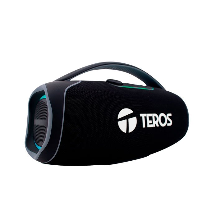 Parlante Bluetooth TEROS TE-6045B 60W negro con Luz LED, IPX5, Radio FM