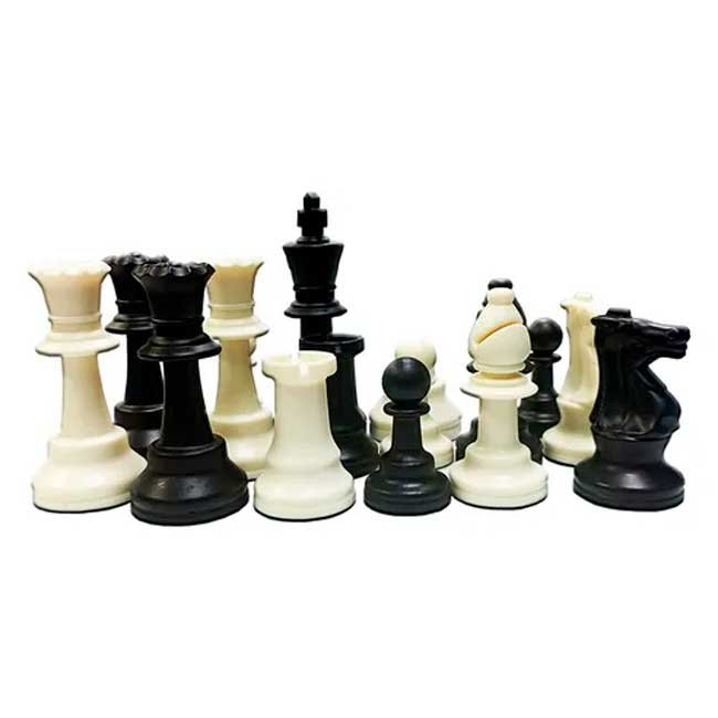 Piezas Oficiales de Ajedrez con Peso en Baquelita Brillosa con Dama Extra – 9.6 cm Rey