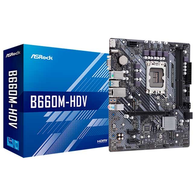 Placa Madre ASRock B660M-HDV mATX LGA1700 DDR4, Intel B660, M.2 PCIe 4.0, HDMI, SATA, Ethernet