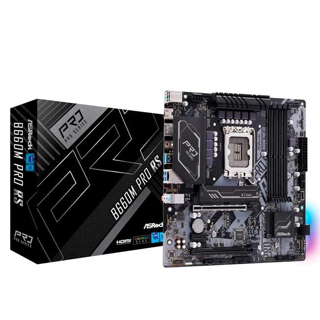 Placa Madre ASRock B660M Pro RS mATX DDR4 LGA1700 Intel B660 SATA M.2 PCIe 4.0