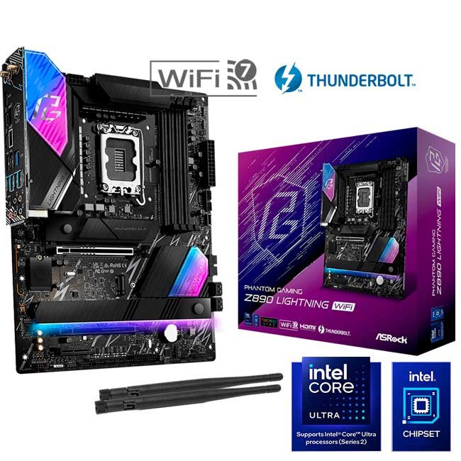 Placa Madre ASRock Z890 Lightning WiFi ATX DDR5, LGA1851, 4xM.2, HDMI, WiFi 7, BT 5.4