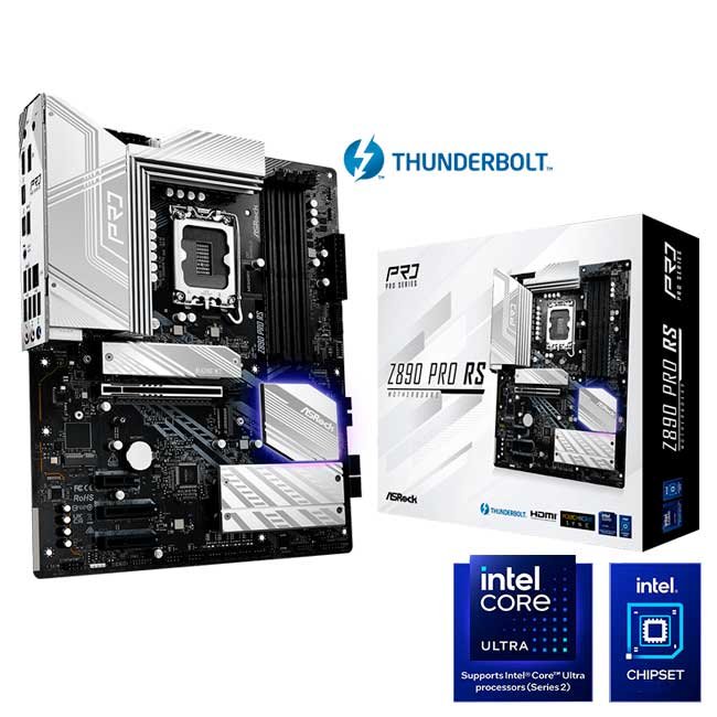 Placa Madre ASRock Z890 Pro RS ATX, LGA 1851, DDR5 192GB, 4x M.2 PCIe, HDMI, DP, 2.5GbE
