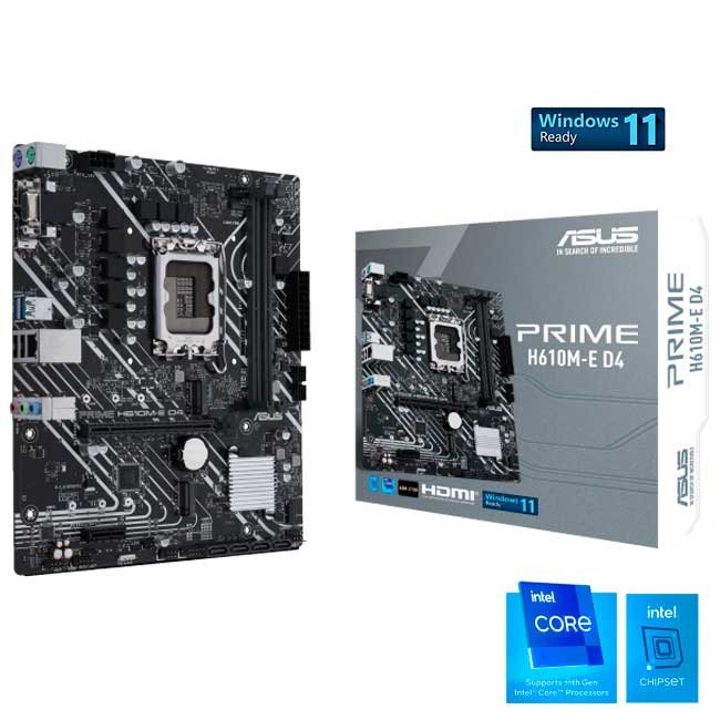 Placa Madre ASUS PRIME H610M-E Intel H610 DDR5 96GB Micro-ATX LGA1700