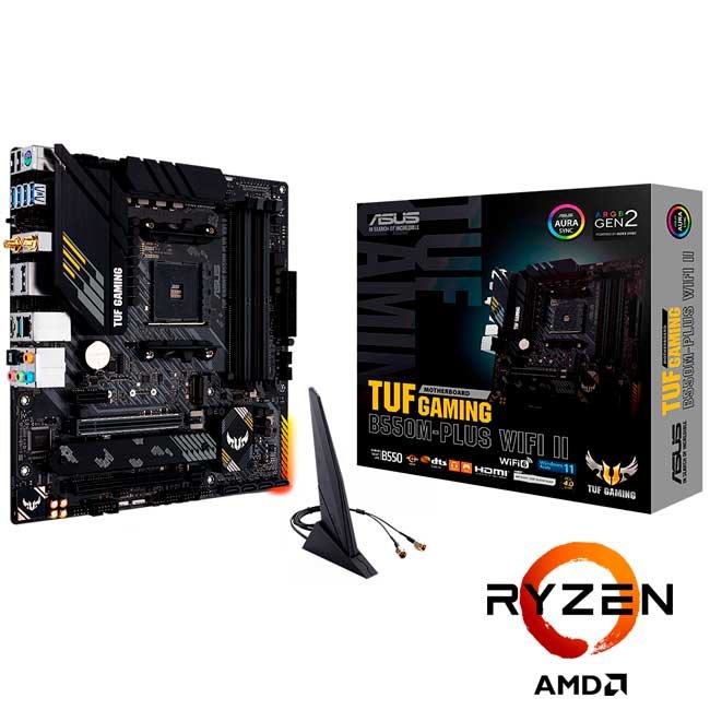 Placa Madre ASUS TUF GAMING B550-PLUS WIFI II ATX, Socket AM4, WiFi 6, DDR4, 128GB, AMD Ryzen 5000/4000/3000