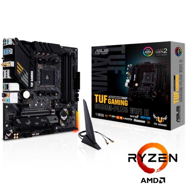 Placa Madre ASUS TUF GAMING B550M-PLUS WIFI II AM4 DDR4 M.2 WiFi 6 AMD