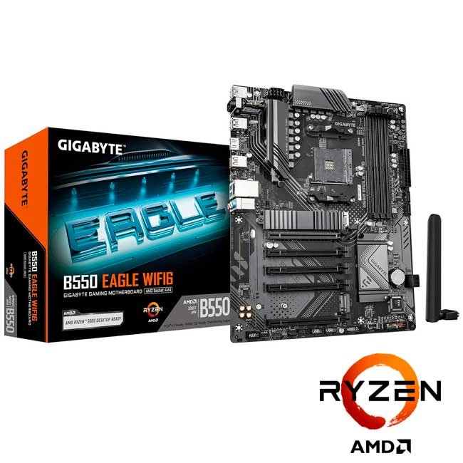 Placa Madre Gigabyte B550 EAGLE WIFI6 DDR4 ATX, AM4, M.2, HDMI, USB 3.2, RGB AMD