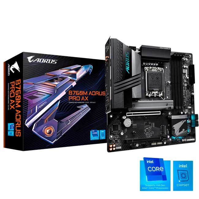 Placa Madre Gigabyte B760M AORUS PRO AX DDR5 WiFi 6E LGA1700 Micro ATX