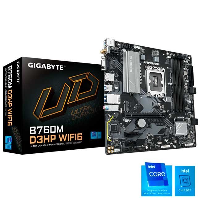 Placa Madre Gigabyte B760M D3HP WIFI6 DDR5, LGA1700, M.2 PCIe 4.0, WiFi 6, BT 5.3, 2.5GbE, Micro ATX