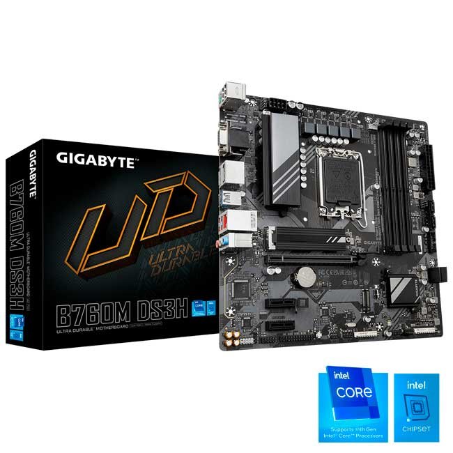 Placa Madre Gigabyte B760M DS3H (rev. 1.0) Intel B760, DDR5, LGA1700, Micro ATX