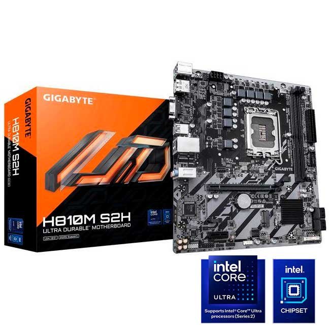 Placa Madre GIGABYTE H810M S2H DDR5 Intel H810 LGA 1851 micro-ATX | Soporta Core Ultra Series 2