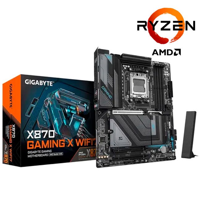 Placa Madre GIGABYTE X870 GAMING X WIFI7 AM5 DDR5 ATX para Ryzen 9000/8000/7000