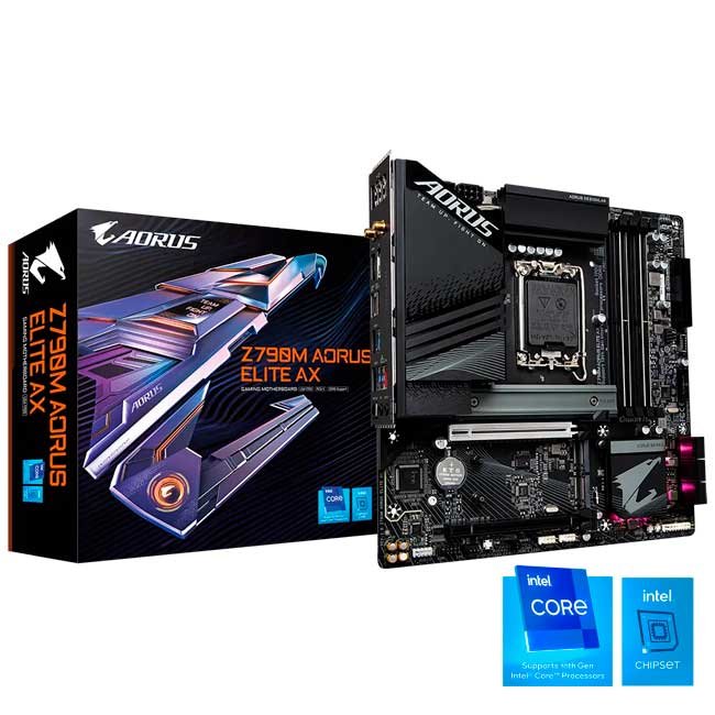 Placa Madre Gigabyte Z790M AORUS ELITE AX DDR5 WiFi 6E LGA1700 Intel Z790 mATX