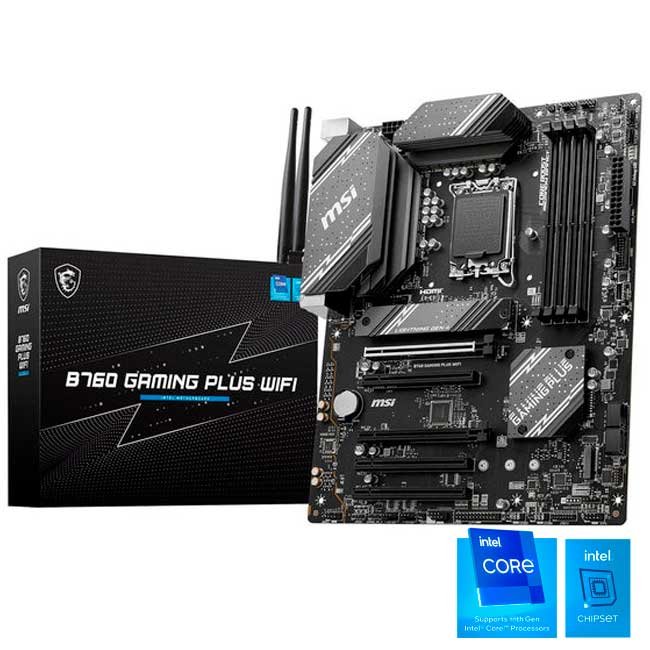 Placa Madre MSI B760 GAMING PLUS WIFI DDR5 ATX, LGA1700, Wi-Fi 6E, PCIe 4.0, HDMI, DisplayPort, 2.5G LAN