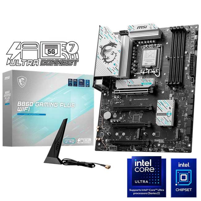 Placa Madre MSI B860 GAMING PLUS WIFI, DDR5, LGA1851, M.2, HDMI, DP, Wi-Fi 7, ATX