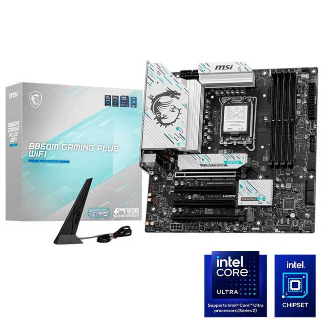 Placa Madre MSI B860M GAMING PLUS WIFI DDR5, LGA 1851, WiFi 7, HDMI, DP, mATX, 192GB RAM
