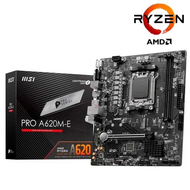 Placa Madre MSI PRO A620M-E AM5, Chipset AMD A620, DDR5, Micro-ATX, Soporte Ryzen 7000
