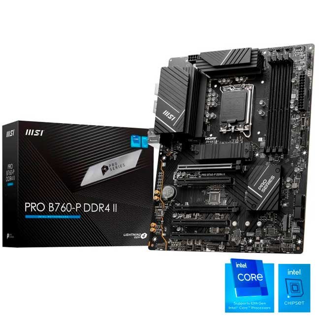 Placa Madre MSI PRO B760-P DDR4 II ATX Intel B760 LGA1700 128GB M.2 2.5GbE