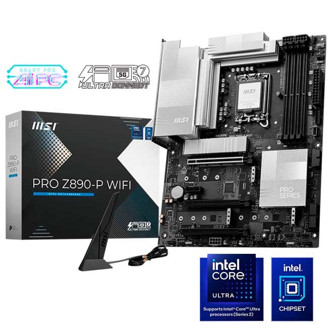 Placa Madre MSI PRO Z890-P WIFI DDR5 ATX, LGA1851, Wi-Fi 7, PCIe 5.0, HDMI/DP, USB-C, para Intel Core Ultra
