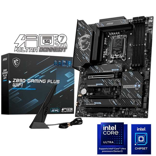 Placa Madre MSI Z890 GAMING PLUS WIFI ATX, LGA 1851, DDR5, Wi-Fi 7, 4x M.2, HDMI, DP