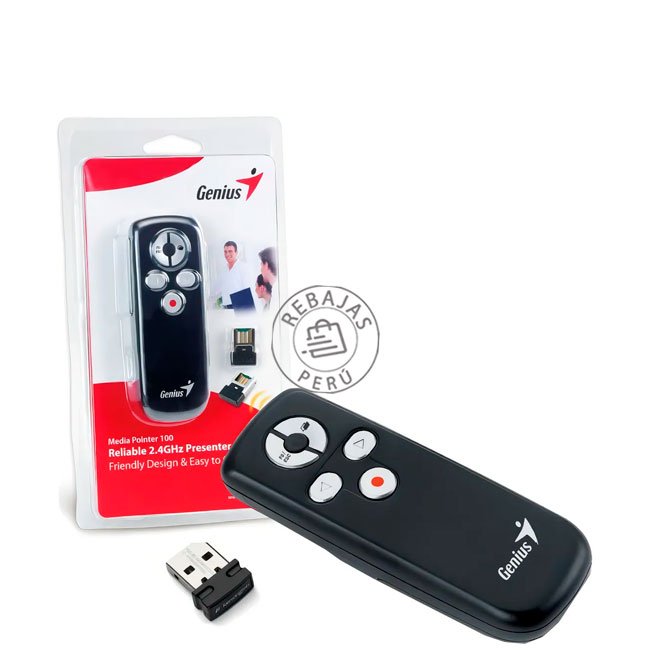 PRESENTADOR GENIUS POINTER 100 RUN Presentador Inalámbrico con Puntero Láser