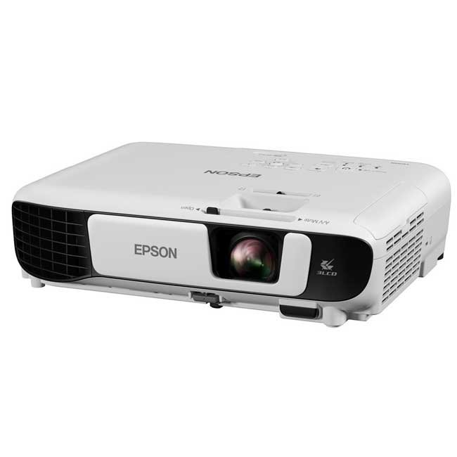 Proyector Inalámbrico Epson PowerLite W52+, resolución de 1280x800, contraste 16000:1 y 4000 ANSI- lúmenes. color blanco.