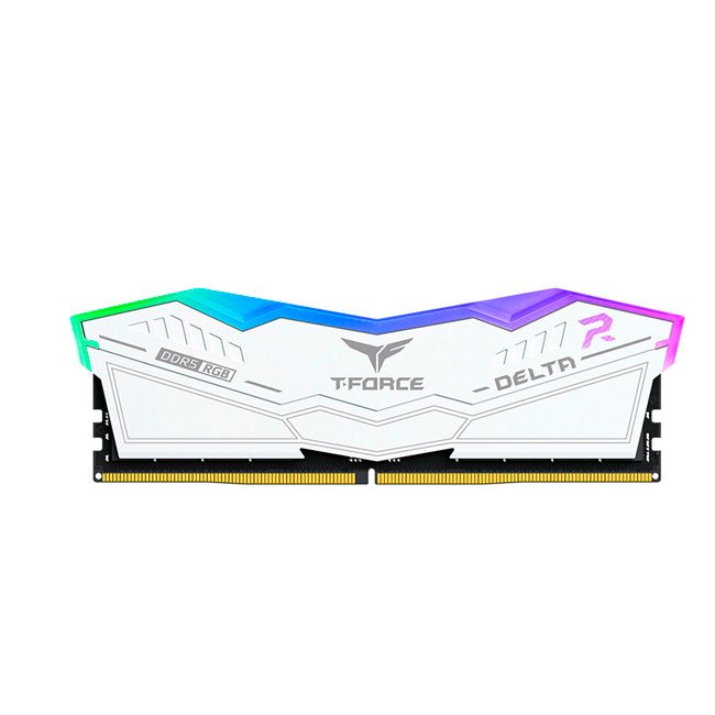 Memoria TEAMGROUP T-FORCE DELTA RGB DDR5, 16GB (1x16GB) DDR5-6000MHz, CL38, 1.25V, Blanco