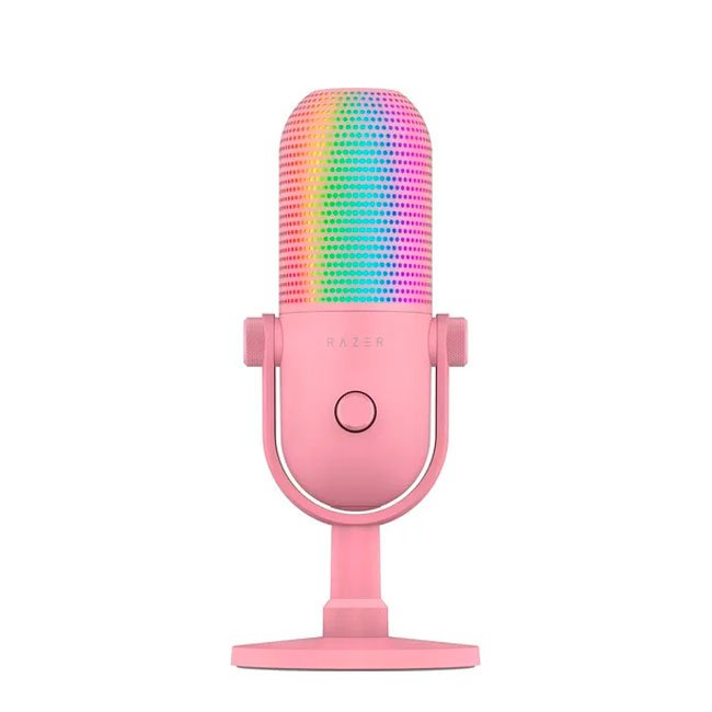 Micrófono Razer Seiren V3 Chroma RGB USB para Streaming sensor touch silent quartz