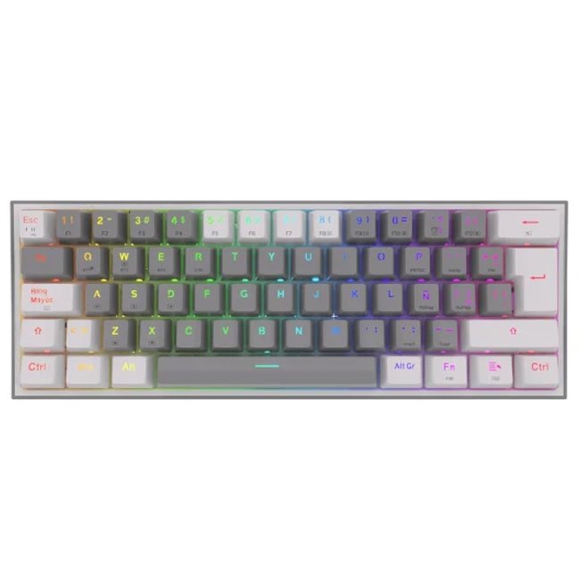 Teclado Mecánico Redragon FIZZ PRO Wireless K616-RGB-GW 60% Español Gris/Blanco RGB