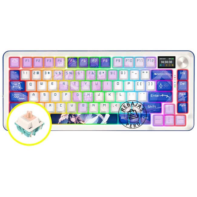 Teclado Mecánico Redragon FLEKACT PRO-RGB Wireless 96% Inglés con Bluetooth, 2.4G, USB-C, RGB, Gasket Mount y Pantalla LED