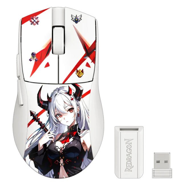 Mouse Redragon K1NG PRO Wireless AK-PRO ANIME – 26000 DPI, Sensor Pixart 3395, 49g, Triple Conexión