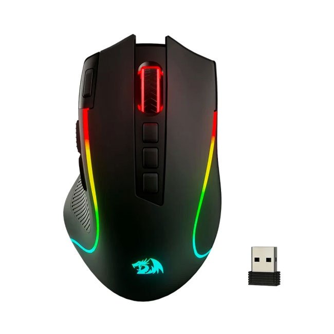 Mouse Gamer Redragon M612-PRO Wireless BLACK 8000 DPI RGB 9 Botones 2.4GHz Bluetooth USB-C