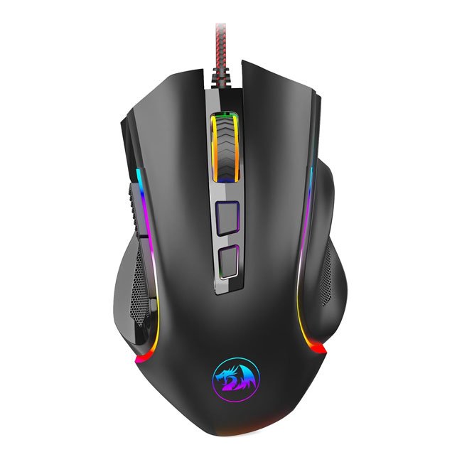 Mouse Redragon PREDATOR M612 BLACK Cableado 8000 DPI RGB 9 Botones Paracord