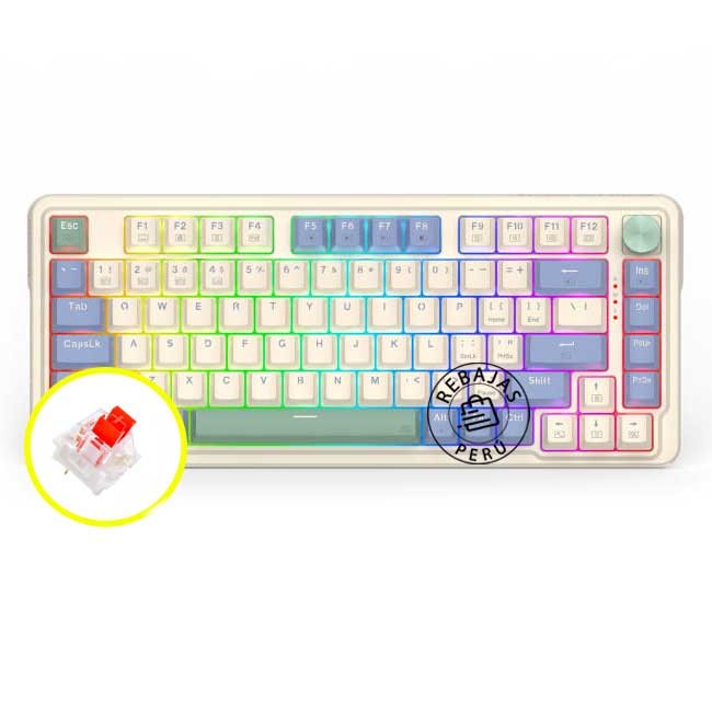 Teclado Redragon UCALPRO-RGB Wireless K673CPG en Inglés – Pastel RGB