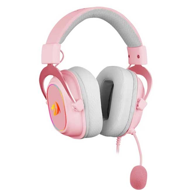 Auriculares Gamer Redragon Zeus X H510P-RGB Pink 7.1 Virtual con Micrófono Extraíble, Iluminación RGB y USB-A