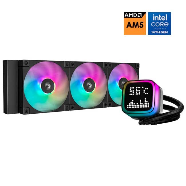 Refrigeración Líquida DeepCool LP360 ARGB 360mm con Pantalla Digital y Bomba 5ª Generación