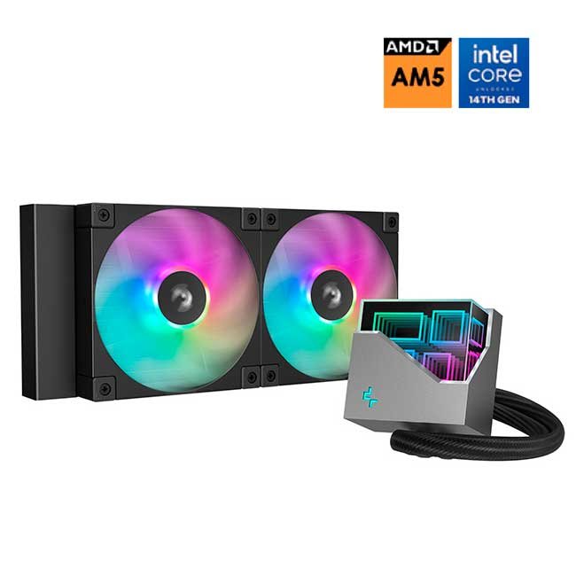 Refrigeración Líquida DeepCool LT240 ARGB 240mm con Ventiladores FD12 PWM y Bomba 5ª Generación