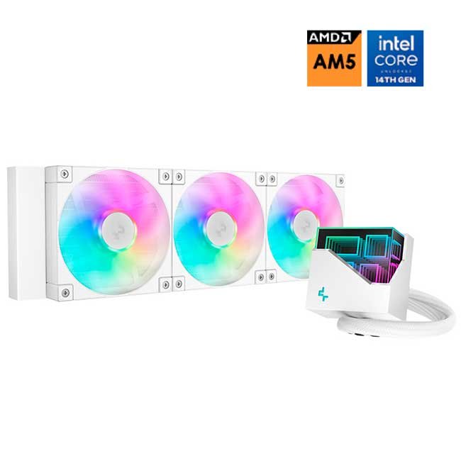 Refrigeración Líquida DeepCool LT360 WH ARGB 360mm con Ventiladores FD12 PWM y Bomba 5ª Generación